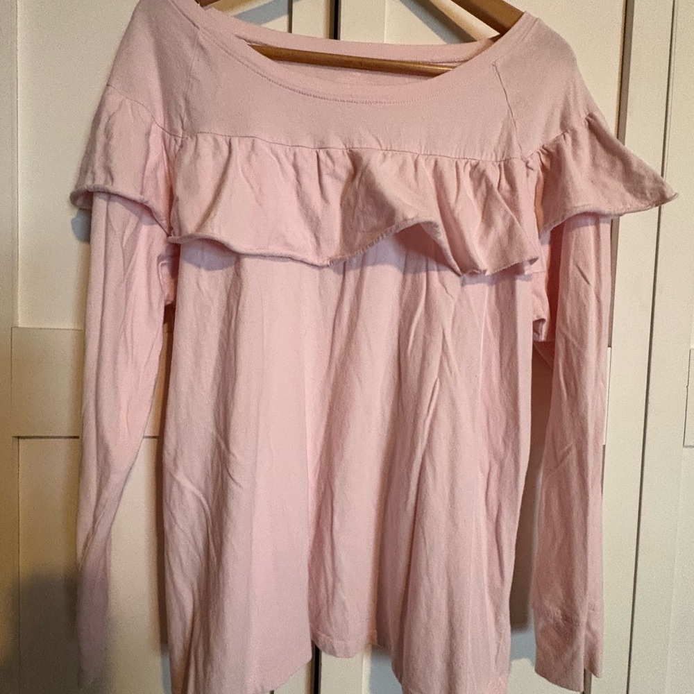 Lane Bryant Light Pink Ruffle Blouse - Picture 4 of 5